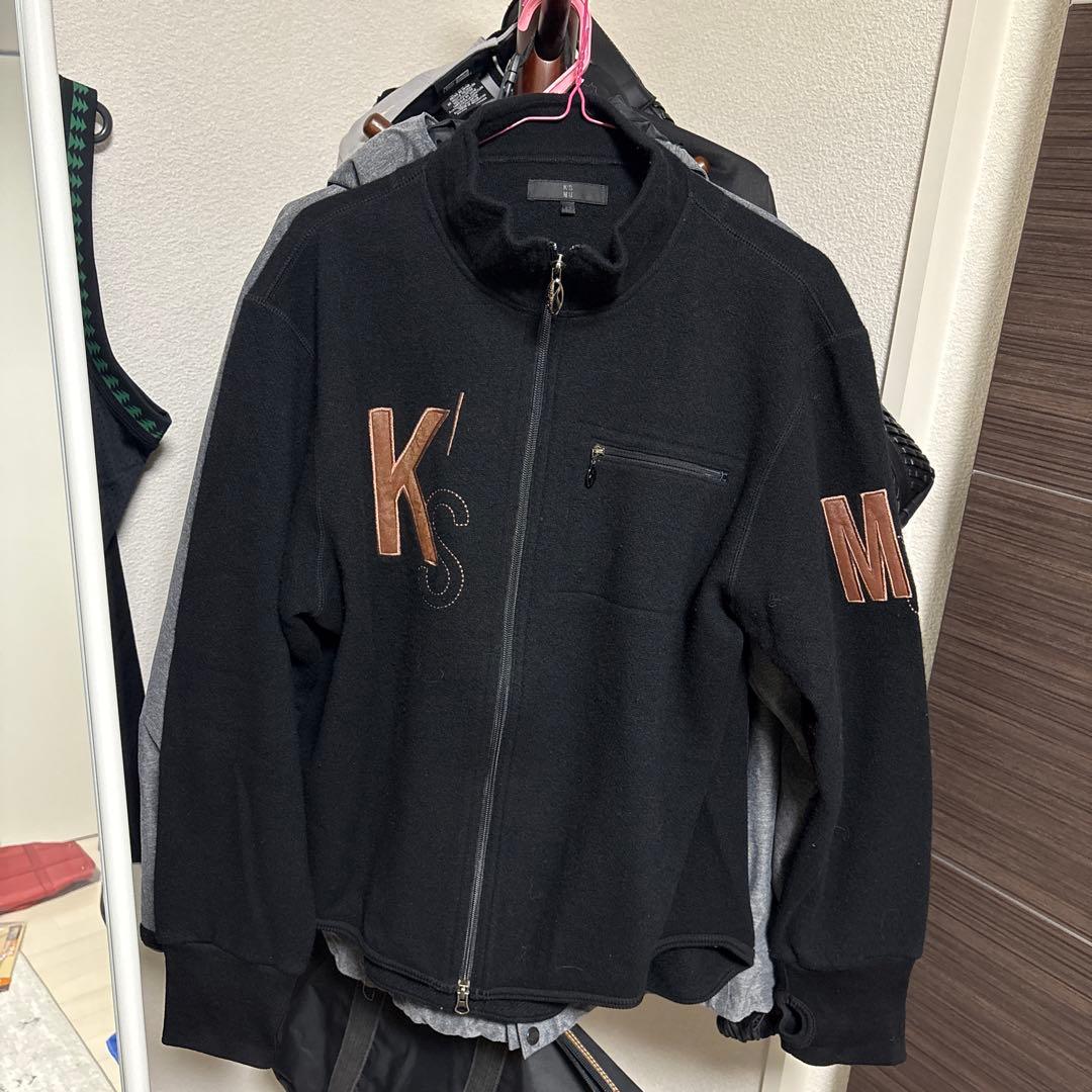 K’SMU ダブルジップアップニット　黒