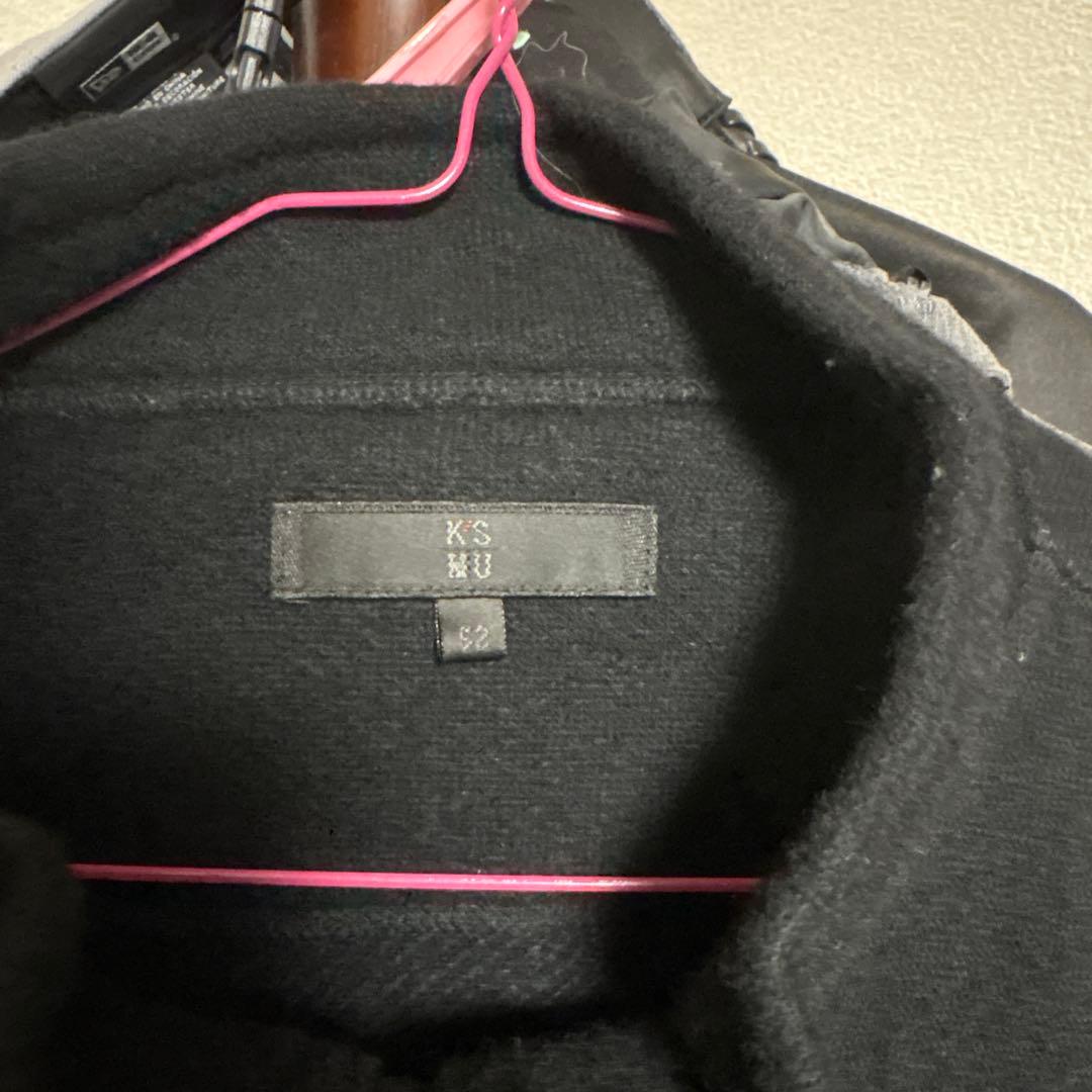 K’SMU ダブルジップアップニット　黒