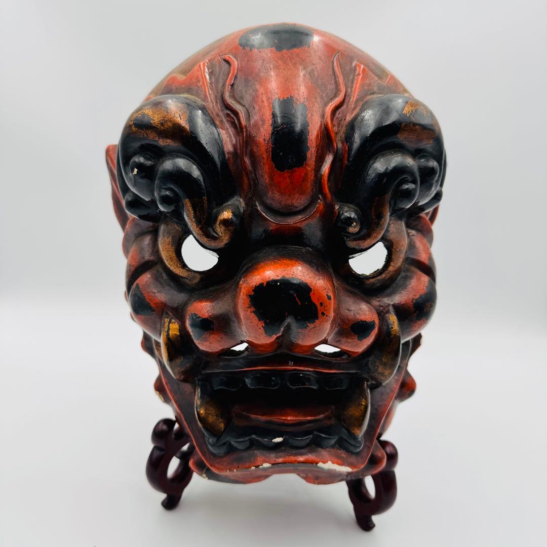 追儺鬼 鬼の面 神楽面 能面 木彫 お面 飾り面 魔除け お祭り 日本伝統