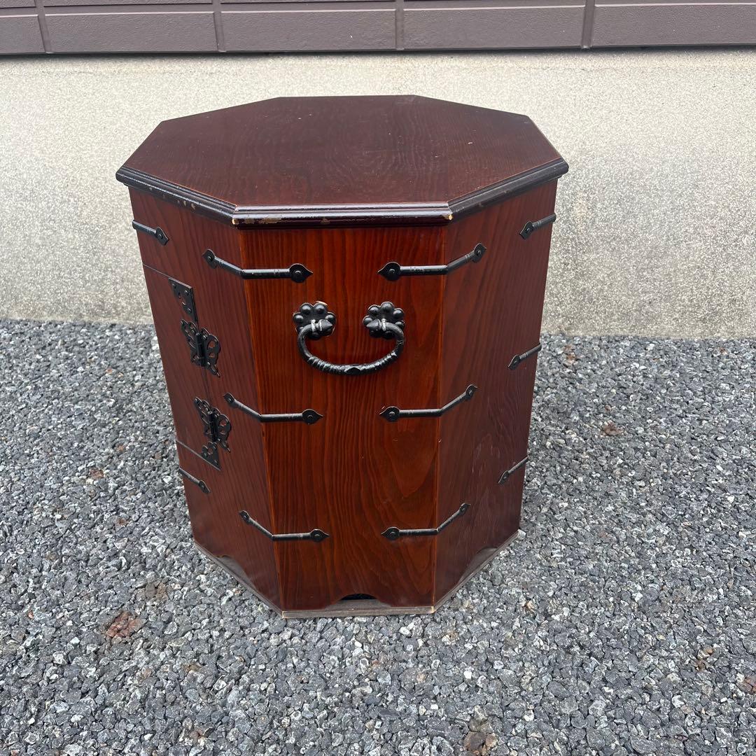 希少　アンティーク　李朝家具　八角箱　帽子入れ 収納箱　韓国美術