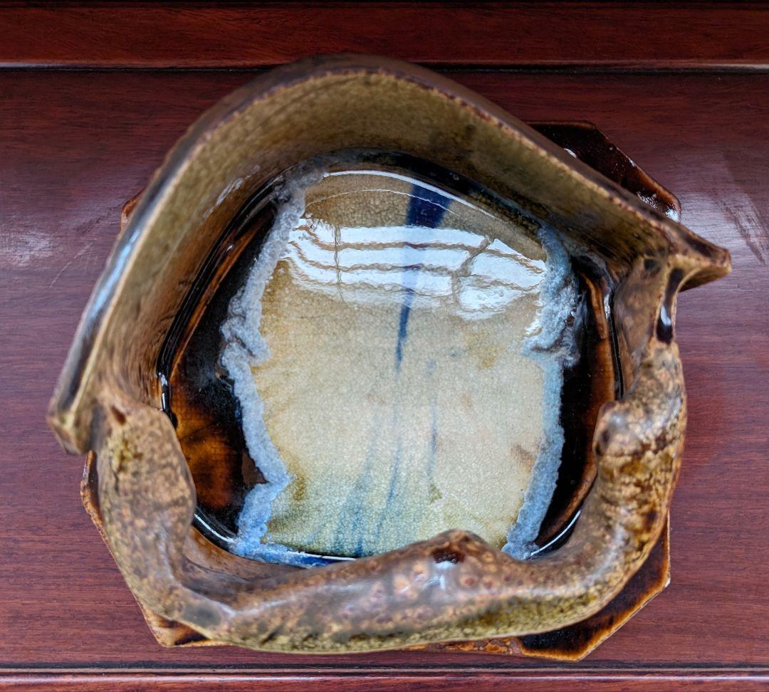 【高光一生】 陶芸 灰皿 オブジェ 花生 小物入れ インテリア 一点物 爬虫類