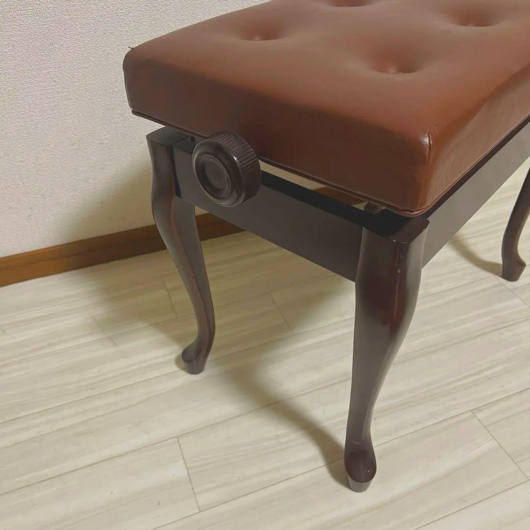 【中古良品】ピアノ高低自在椅子・木目猫脚（送料込み）