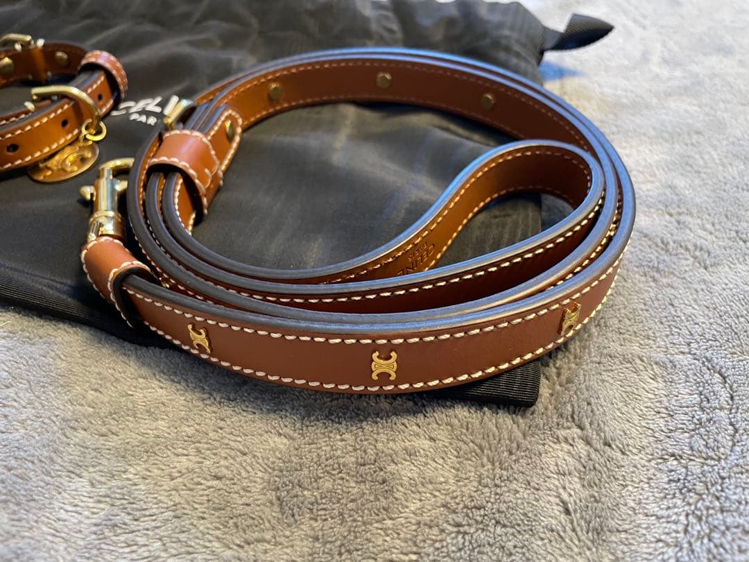 【新品未使用】セリーヌ　トリオンフ　首輪　リードトップセット　ドッグカラー　現行