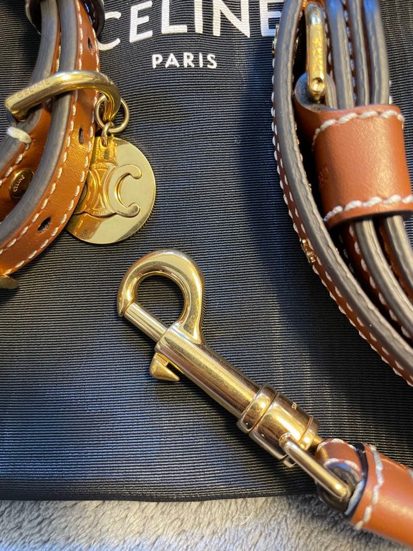 【新品未使用】セリーヌ　トリオンフ　首輪　リードトップセット　ドッグカラー　現行