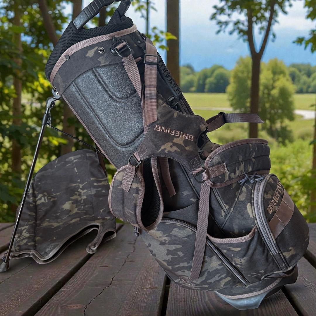 限定モデル　ブリーフィング キャディバッグ　CR-4 迷彩　カモフラ　黒　緑