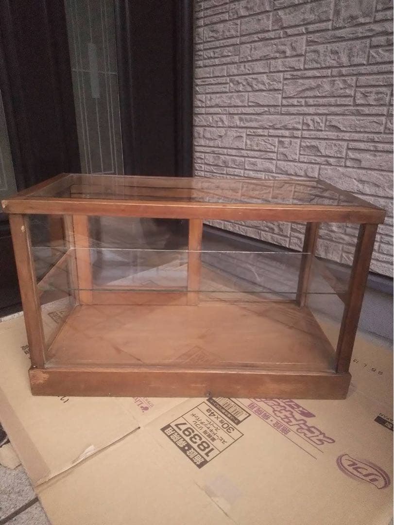 木製ガラス2段ショーケース