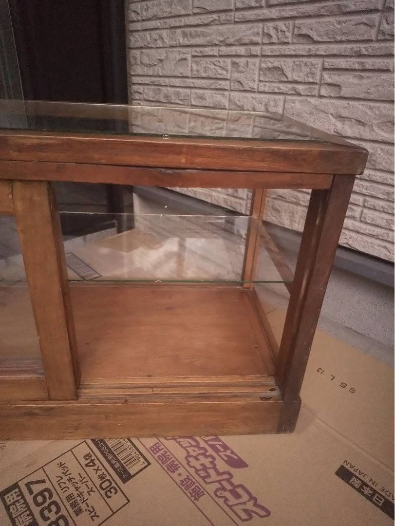 木製ガラス2段ショーケース