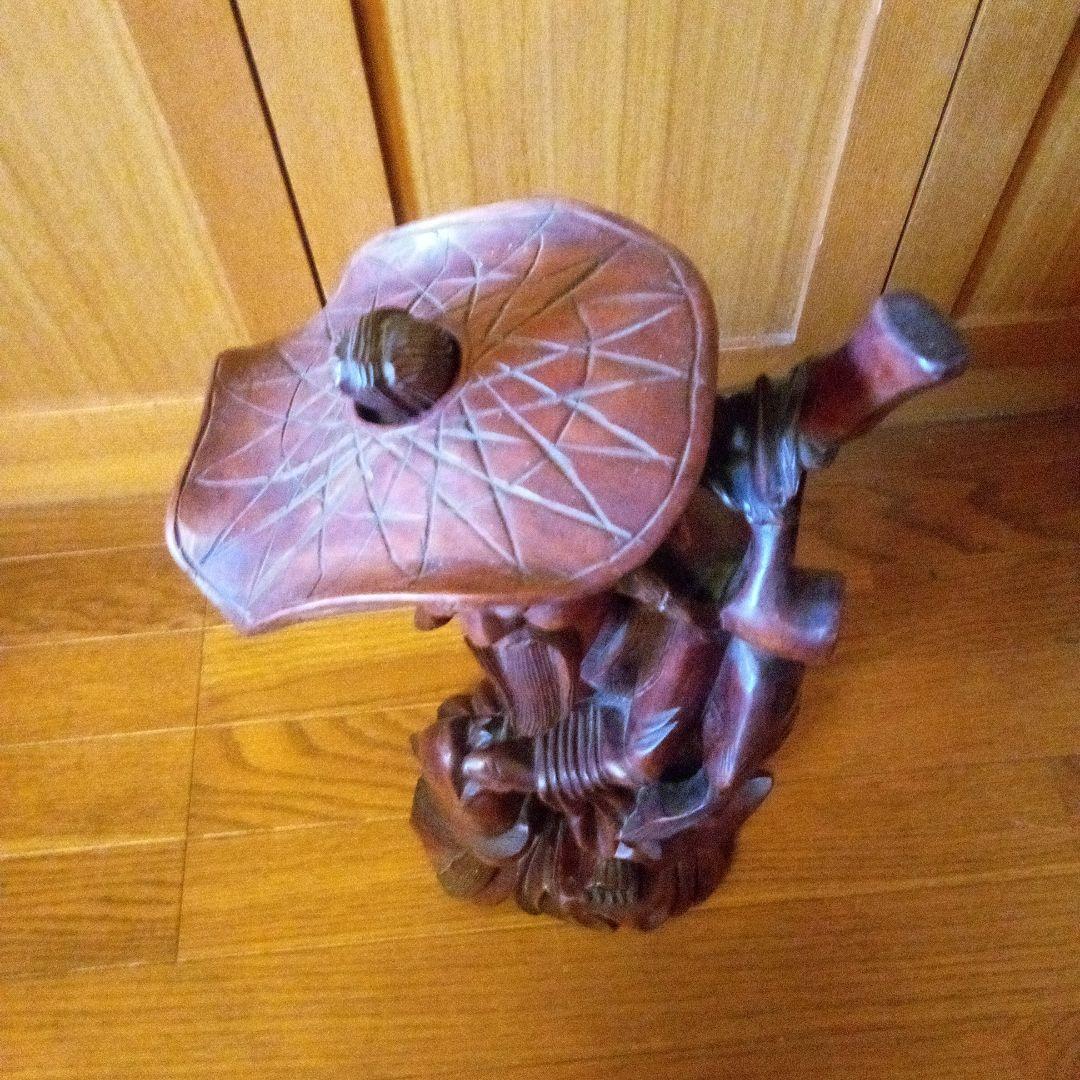 アンティーク木製老人像 大きな帽子と杖付き