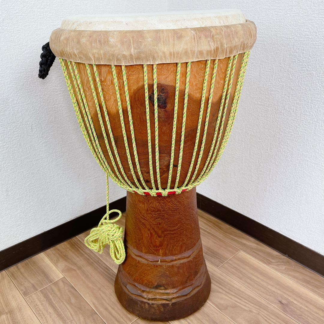 民族楽器 ジャンベ アフリカ 打楽器 ケース付き