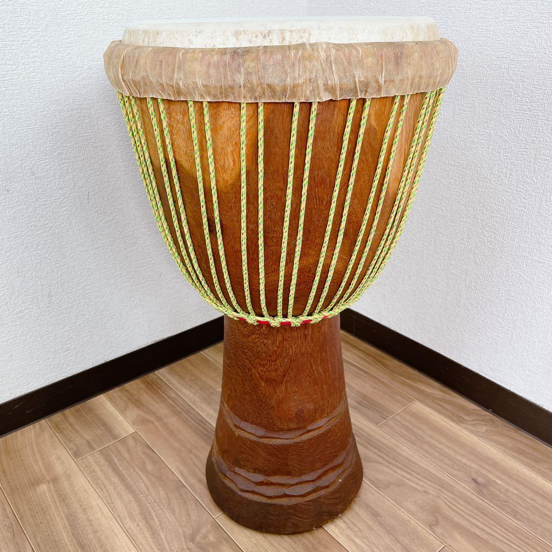 民族楽器 ジャンベ アフリカ 打楽器 ケース付き