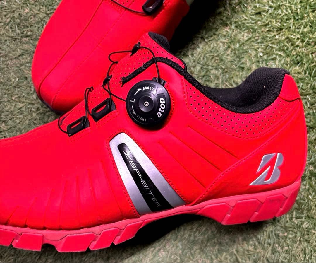 良品☆ブリヂストン SHG75L スパイクレスゴルフシューズ 27.0cm 赤