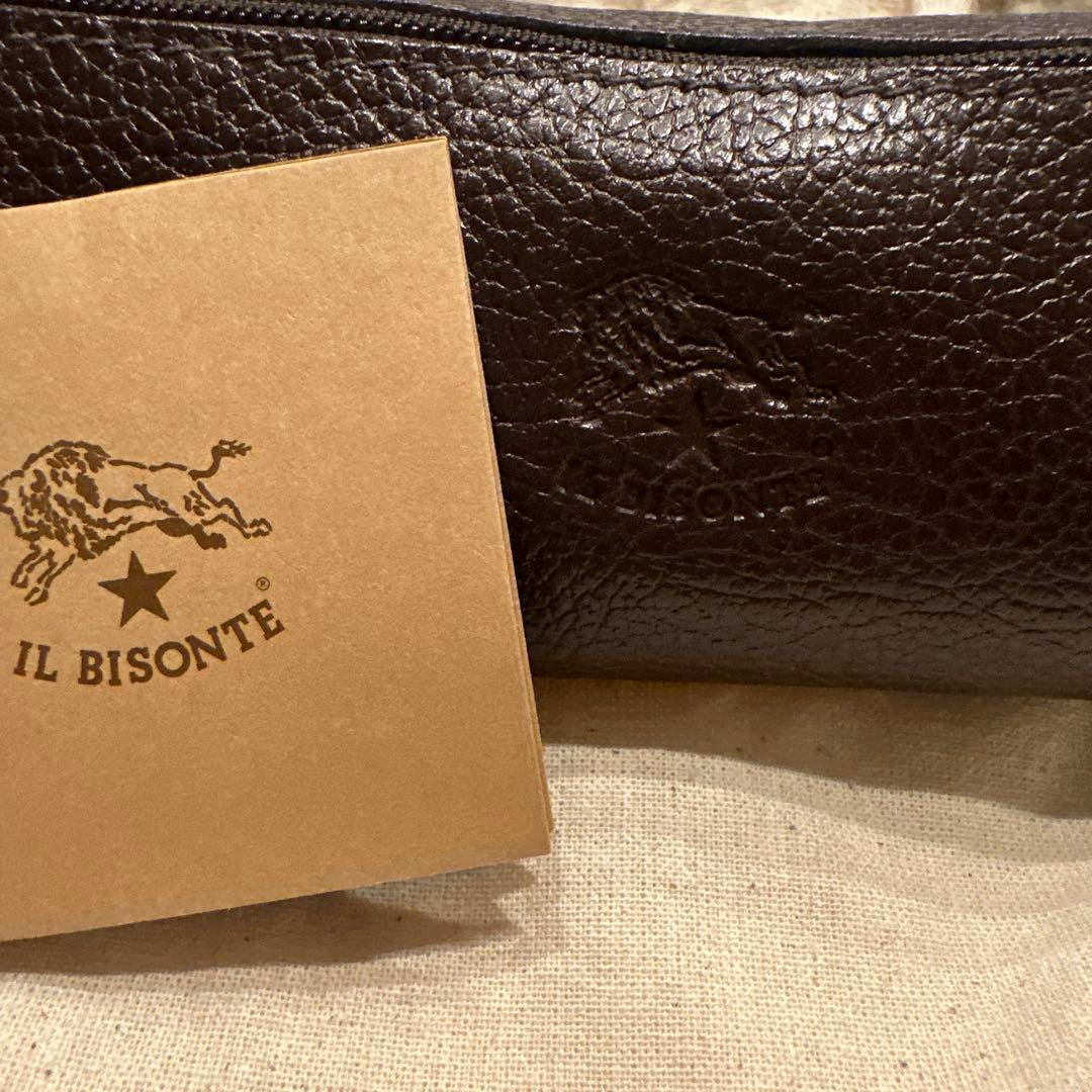 IL BISONTE レザー筆箱 ダークブラウン