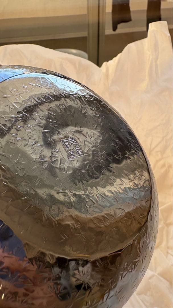 秀夆堂製　銀瓶丸型五合 銀いぶし仕上