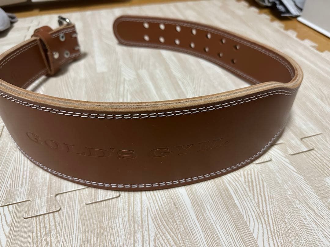 GOLD'S GYM トレーニング・レザーベルト　パワーベルト　Lサイズ　美品