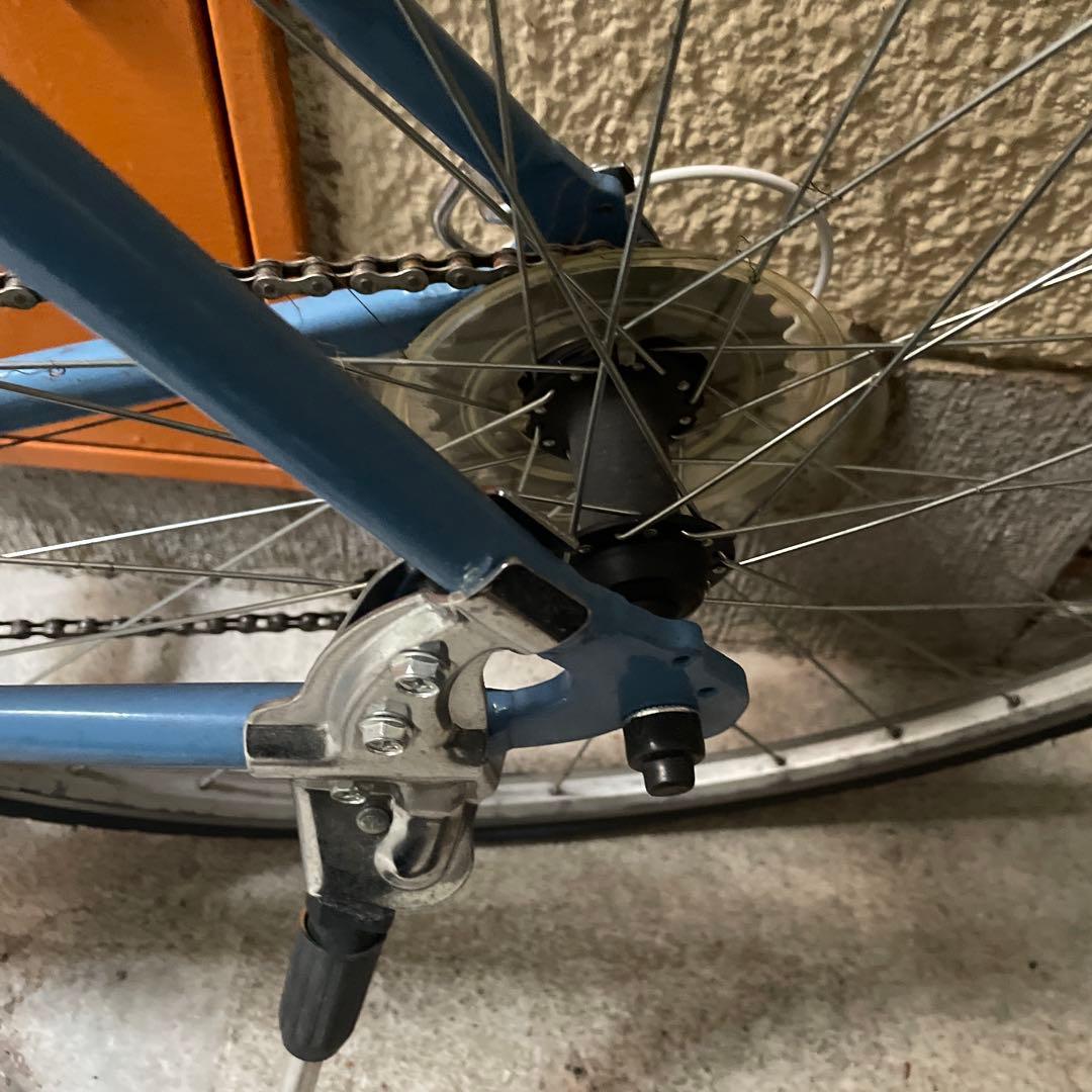 青いシティサイクル アルミフレーム