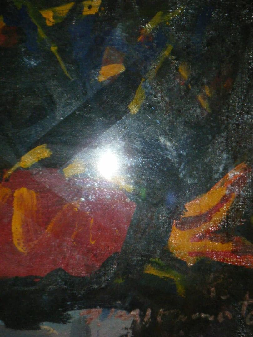 【真作】絵画　作者不詳　サイン有　油彩4号　魚　名品　T117