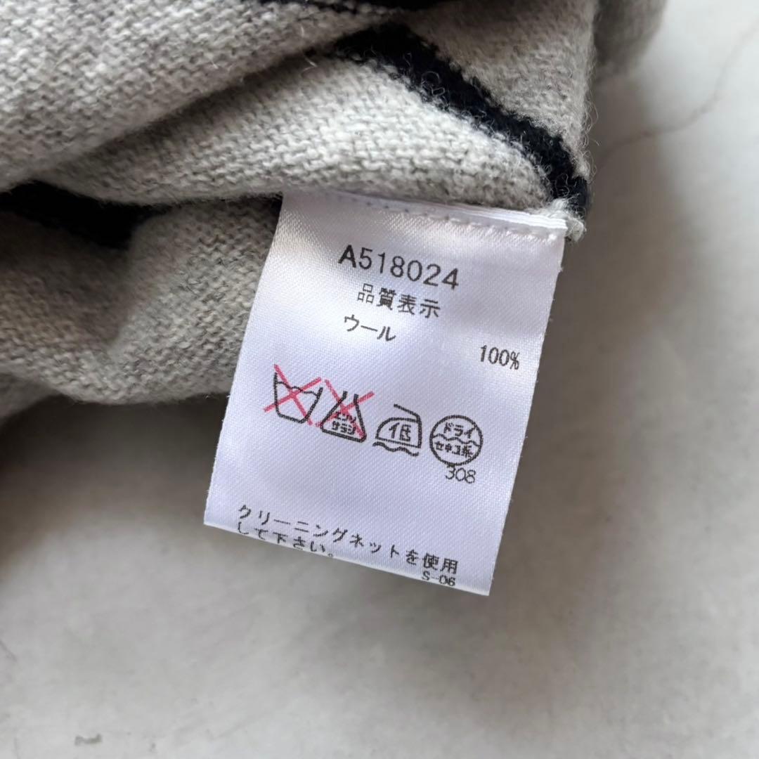 archivio タートルネック ウールニットセーター てんとう虫 ボーダー柄