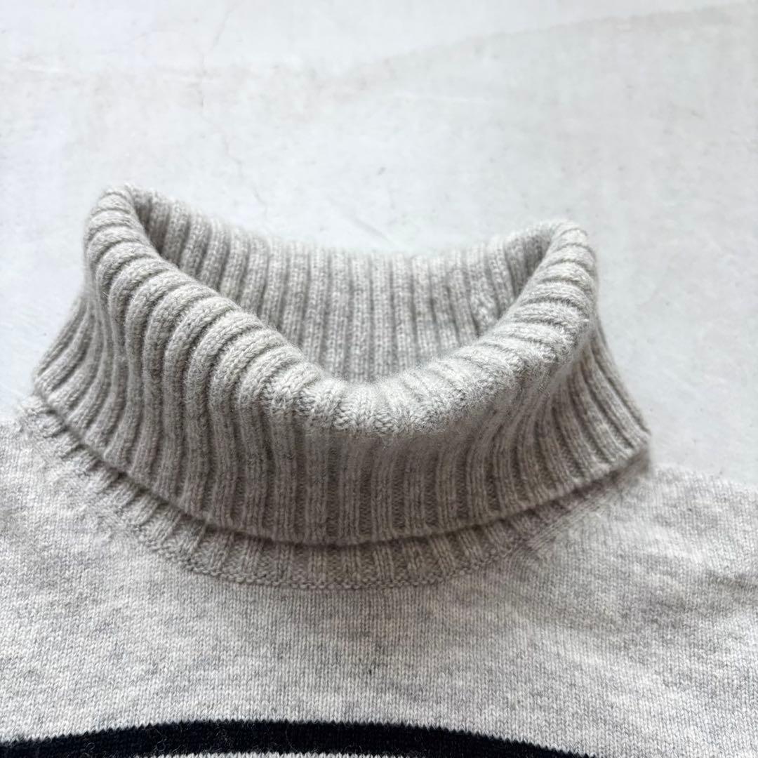 archivio タートルネック ウールニットセーター てんとう虫 ボーダー柄