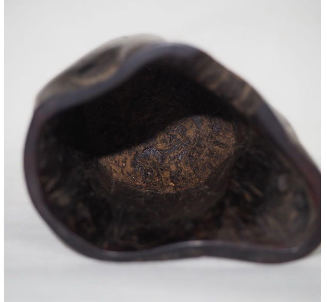 送料無料　時代物　黒珊瑚　海松　煙草入れ　重123ｇ　提げ物