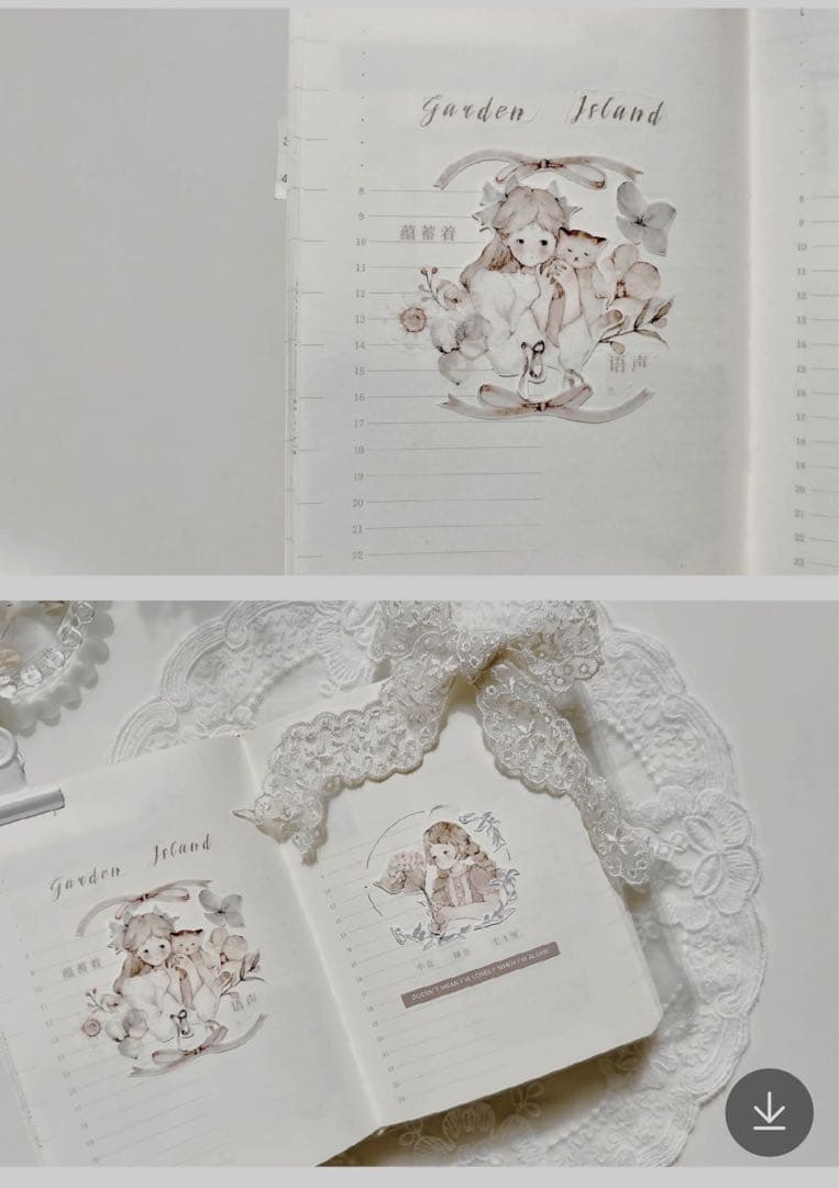 海外マスキングテープ 巻き売り No.242 人物 女の子 花柄 植物