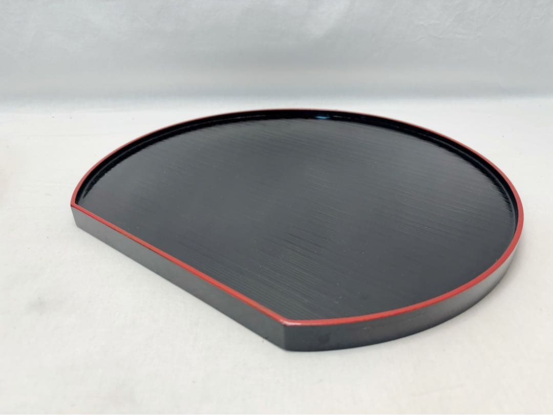 ほぼ未使用 懐石道具 木製 半月膳 5客揃 両面使い 会席膳 宴会盆 箱無