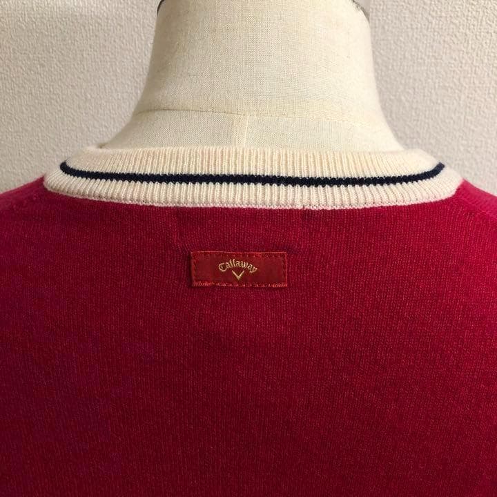 キャロウェイ レッドレーベル カシミア100% ニット ワインレッド LL