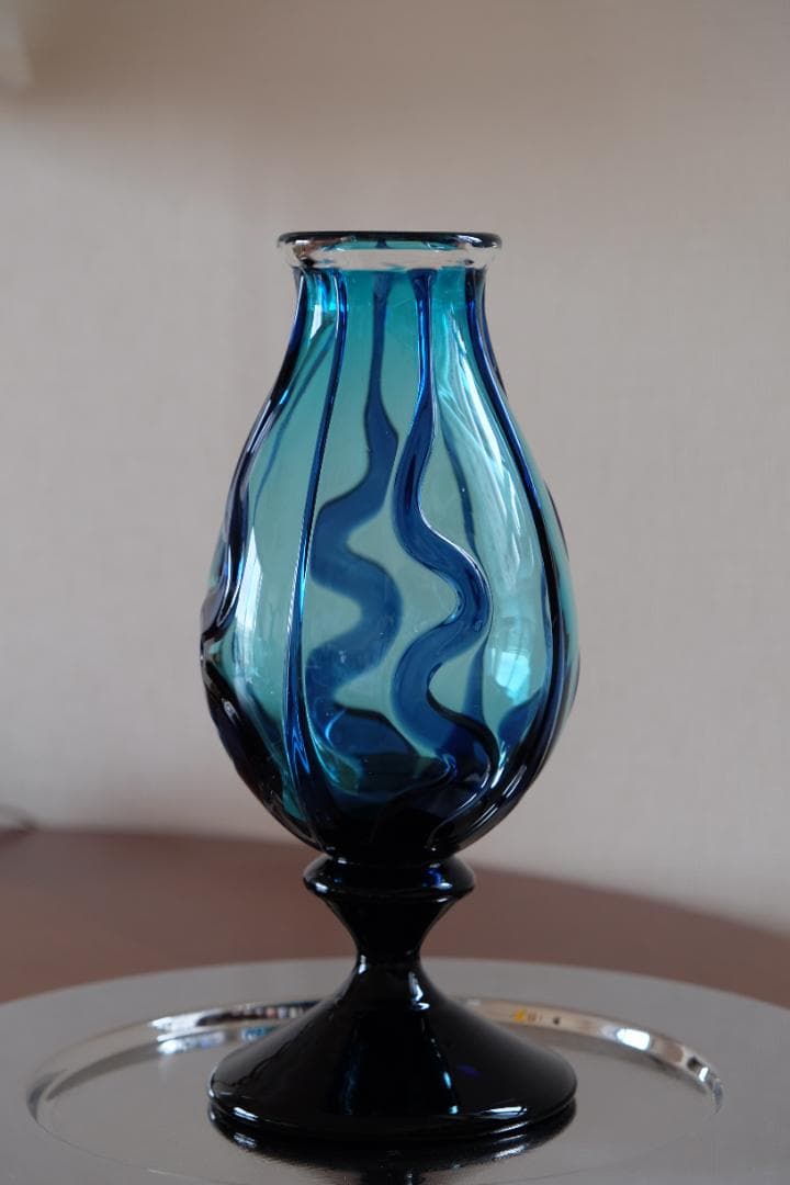 舩木倭帆 吹きガラス 花瓶 花器 骨董 民藝ガラス グラス 横山秀樹 小谷眞三