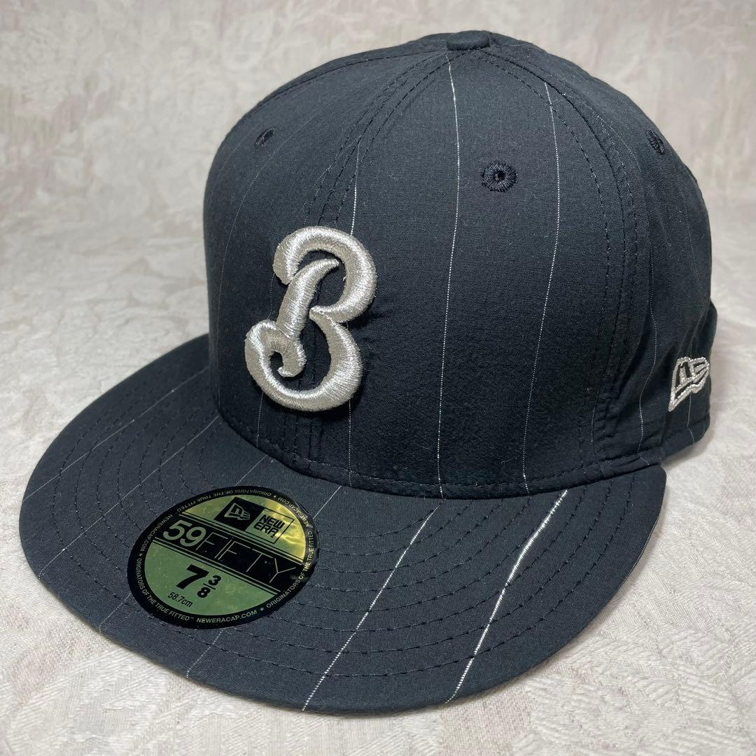 未使用！横浜ベイスターズ NEW ERA キャップ 旧ロゴ β ベータ 黒 銀縞