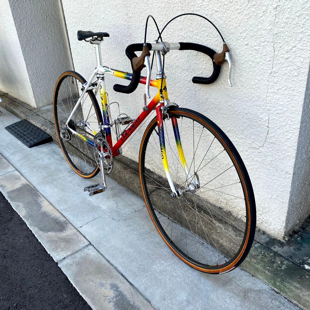 460　クロモリロードバイク　デュラエース　サンツアー　カンパニョーロ　6×2速