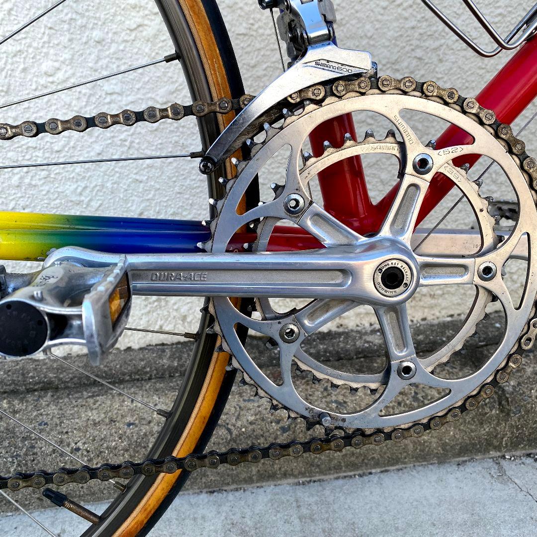 460　クロモリロードバイク　デュラエース　サンツアー　カンパニョーロ　6×2速
