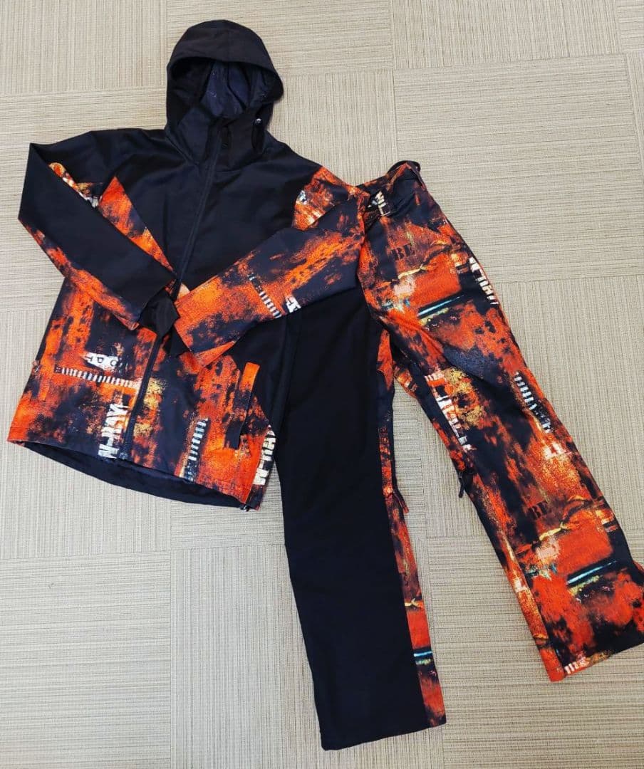 スノーボードウェア 上下セットアップ 赤・黒・オレンジ W_RAY
