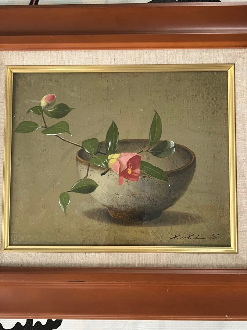 Kuki S. 花瓶と花の日本画