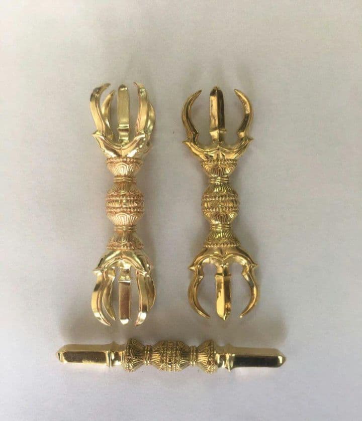 チベット密教法器 真言宗 セット 独鈷杵 三鈷杵 五鈷杵 ミニ 金剛杵 真鍮製