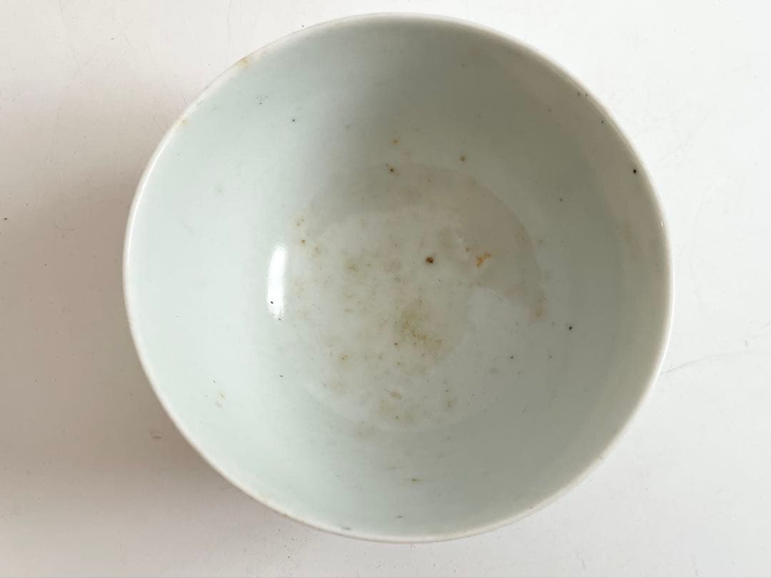 骨董　アンティーク　古伊万里　染付　樹木文様　　お碗　飯碗