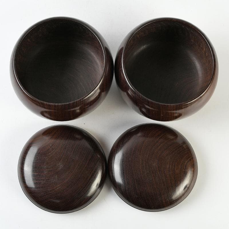 囲碁　碁石　本蛤碁石　那智黒碁石　碁笥　一套　時代箱付　H　R9082