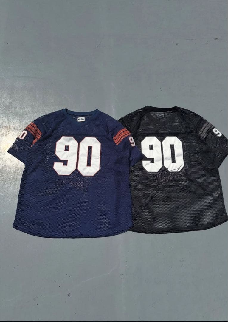 90番 メッシュシャツ 黒 紺