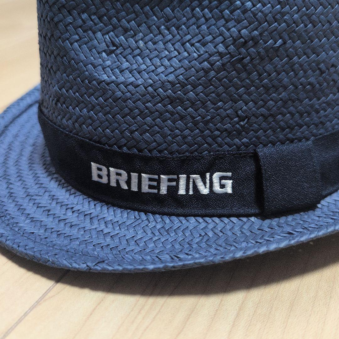 BRIEFING ネイビー　ストローハット