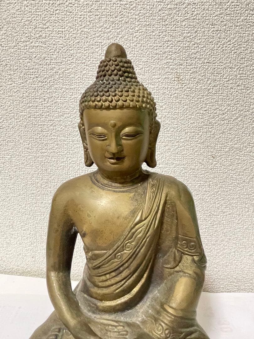 銅仏像　阿弥陀如来坐像　骨董　古美術