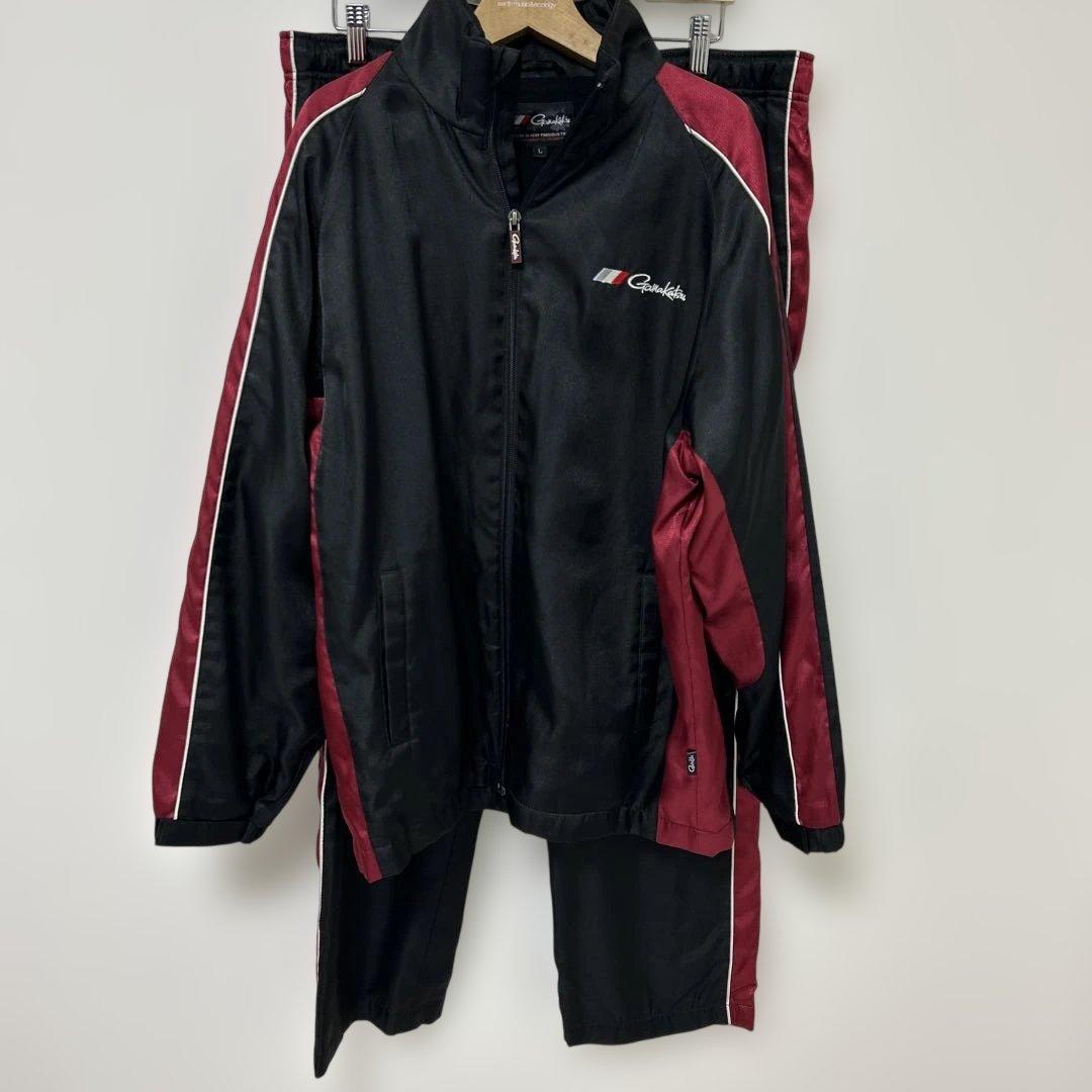 がまかつ ウォームスーツ 上下セット GM-3145 L ブラック×レッド