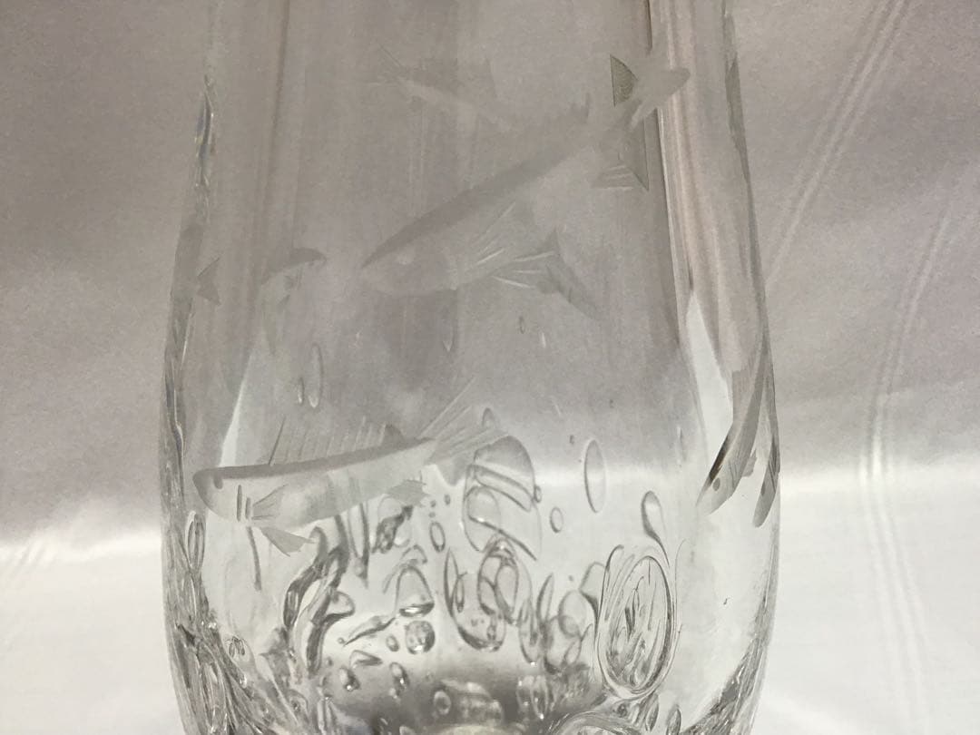 カガミクリスタル　各務満　カガミミツル　花瓶　鮎