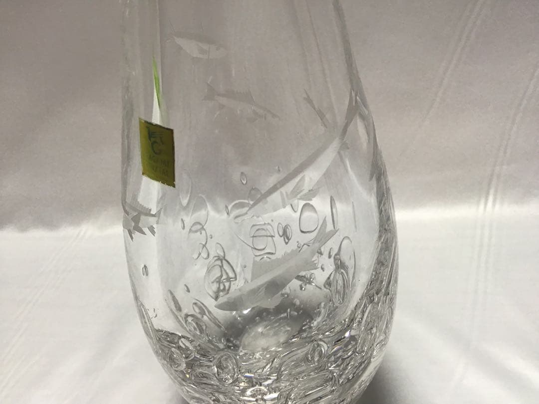 カガミクリスタル　各務満　カガミミツル　花瓶　鮎