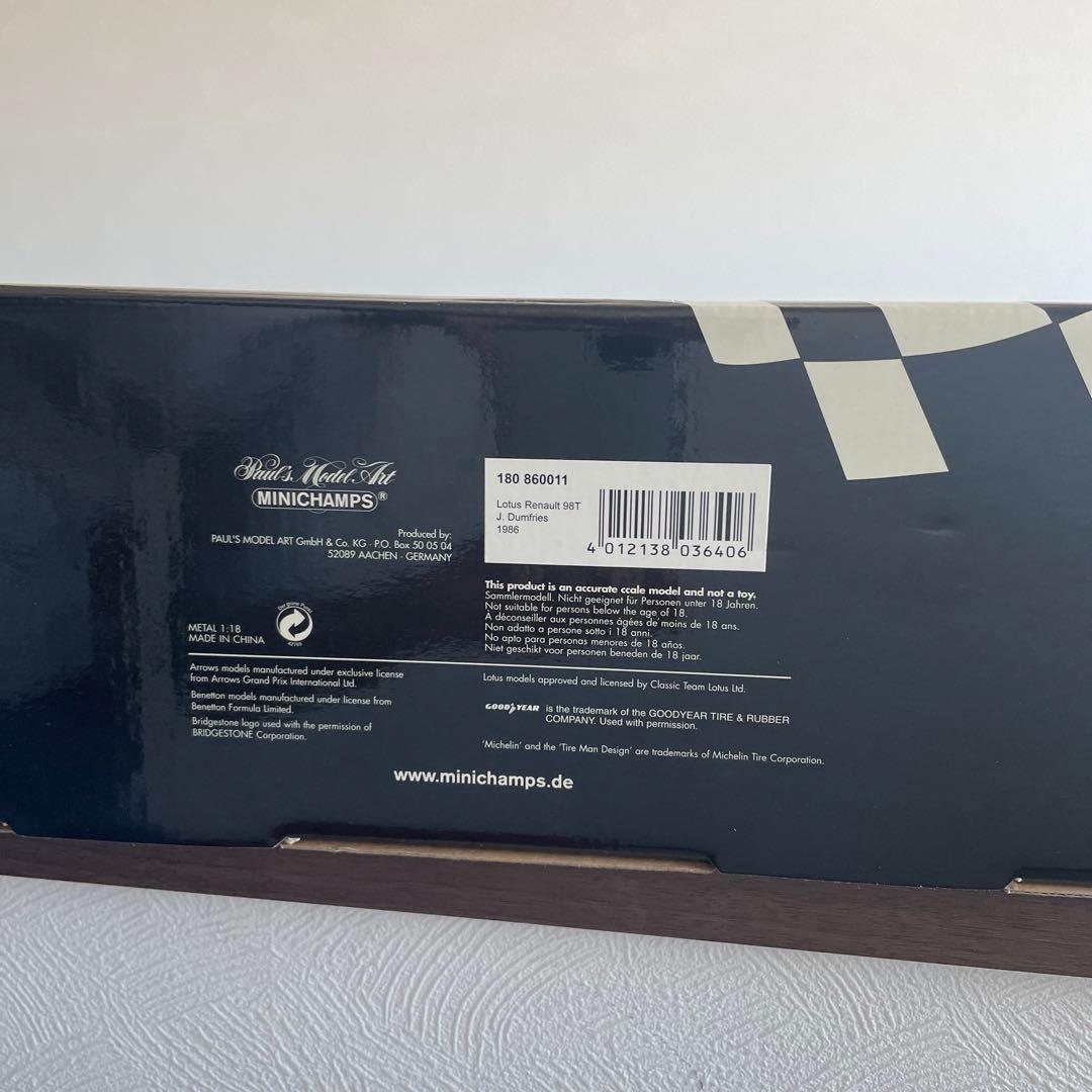 未使用未開封　1/18 ロータスルノー98T 　ジョニーダンフリーズ　1986