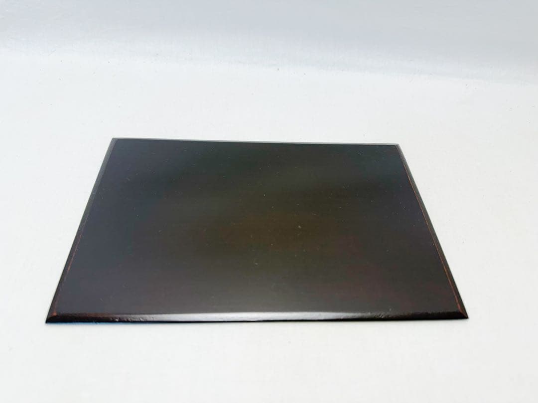 未使用 茶道具 桐木地溜塗 器据 と溜塗 和敬板 小羽根 うぐいす針4点 元箱