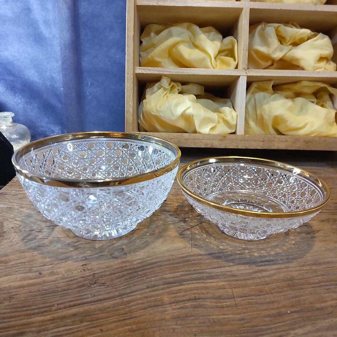 須田秀石⑥　茶懐石用　クリスタル　　籠目文四ッ碗　五客セット＋（蓋のみ1つ）