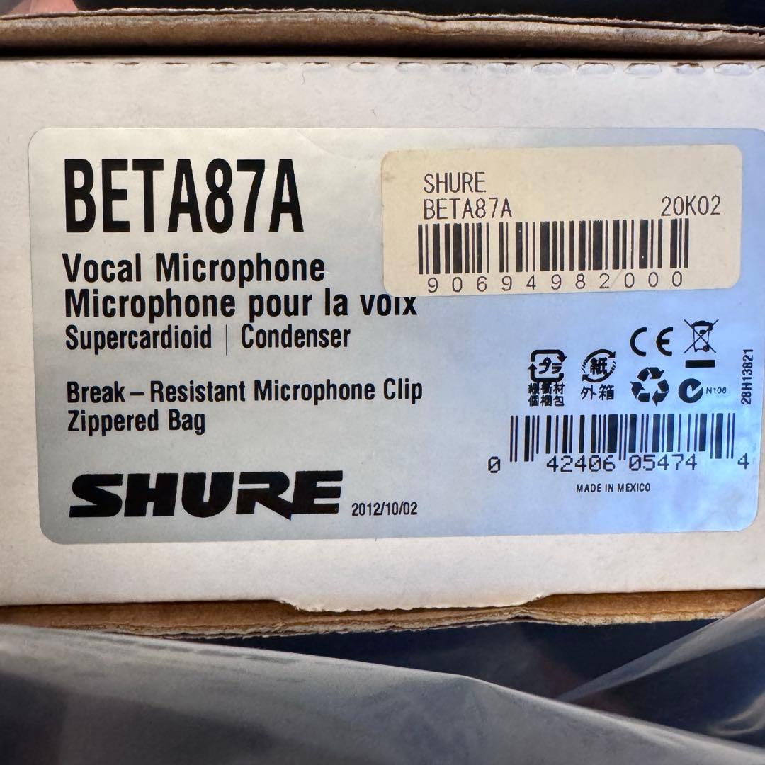配信機器・PA機器・レコーディング機器 SHURE BETA87A
