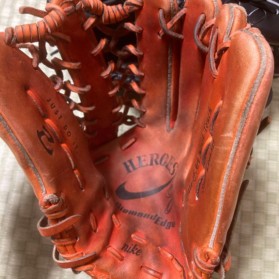 外野手用グローブ　硬式　ナイキ　ダイヤモンドエッジ　セット