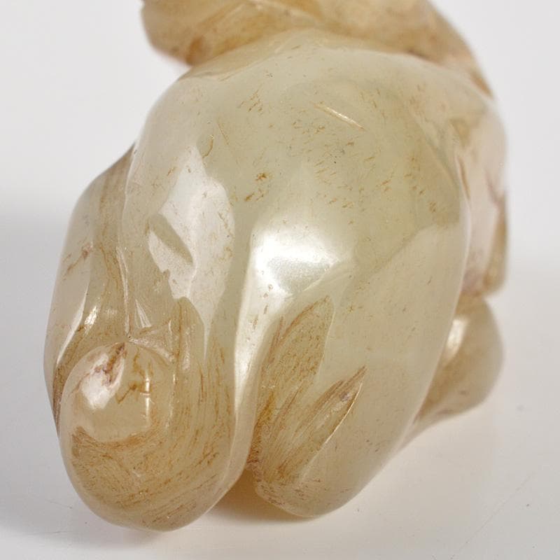 中国　玉石彫刻　神獣刻　根付　紙鎮　置物　C　7210E