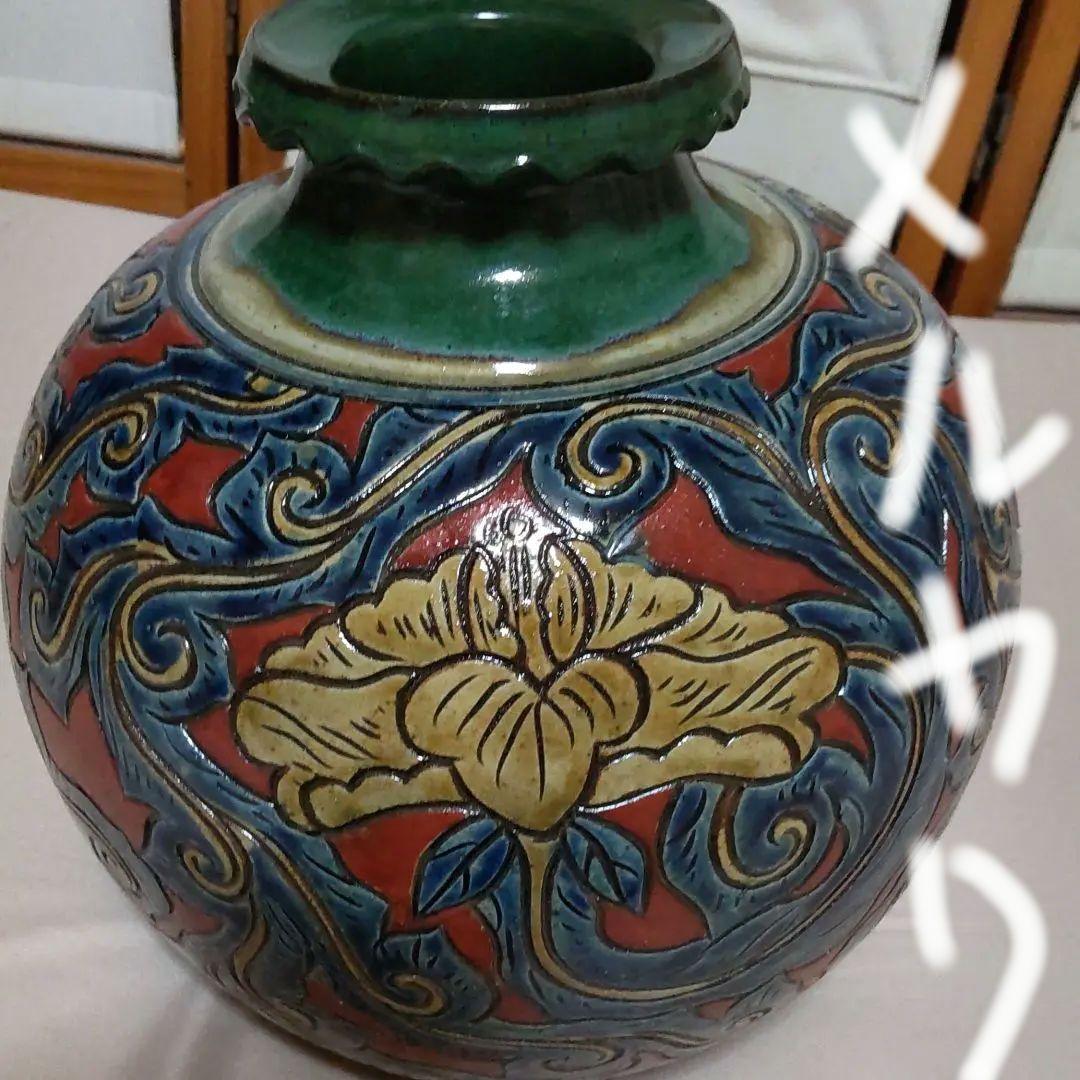 メルカリ、希少！小橋川清次さんやちむん壺・迫力あり