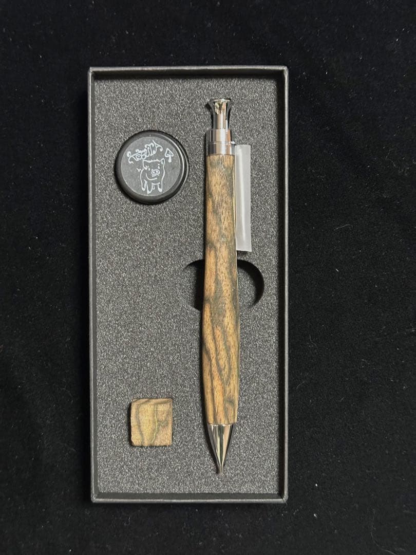 こぶた工房 シャープペンシル 黒柿孔雀杢0.5mm