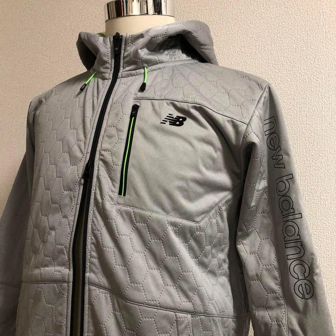 ニューバランスゴルフ ダブルジップ ボンディング パーカー 裏起毛 グレー